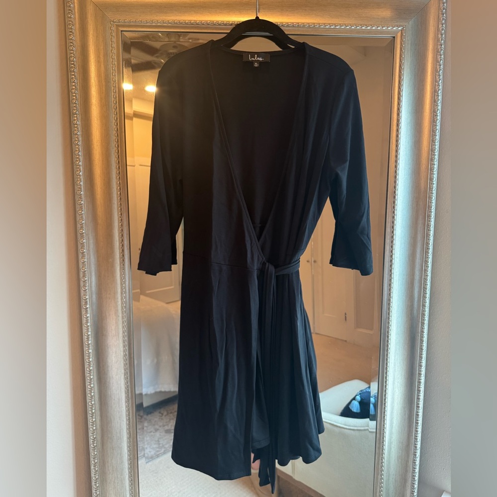 Lulu’s Black Wrap Mini Dress Size XL
